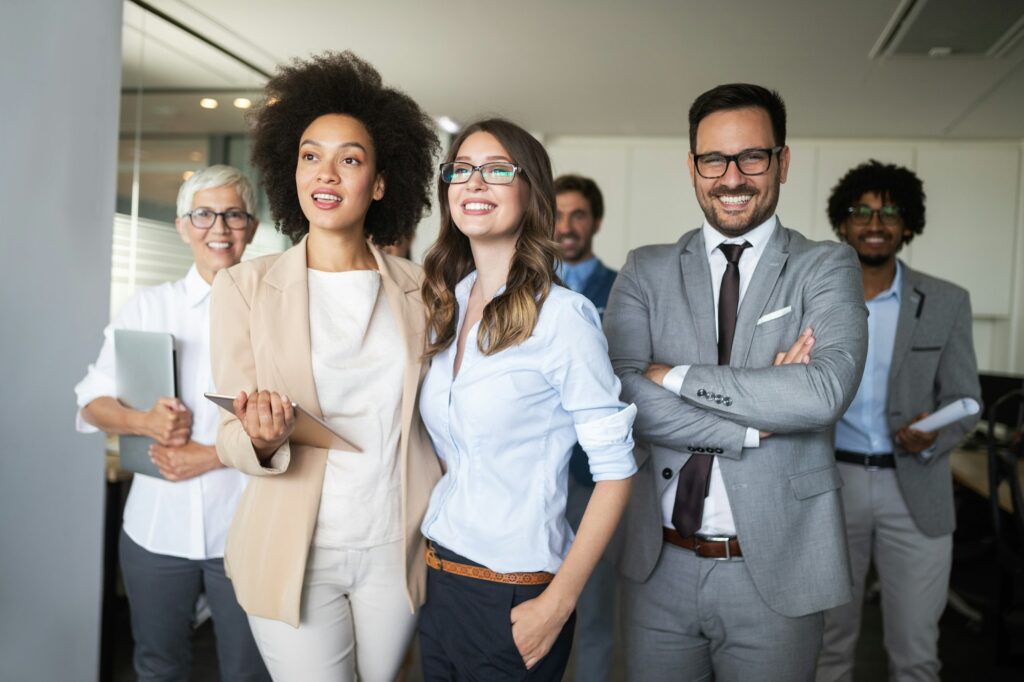 Corporate business team and manager in a meeting